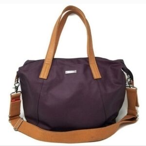 Storksak Noa Coated Cotton Diaper Bag With Stroller Organizer Burgundy